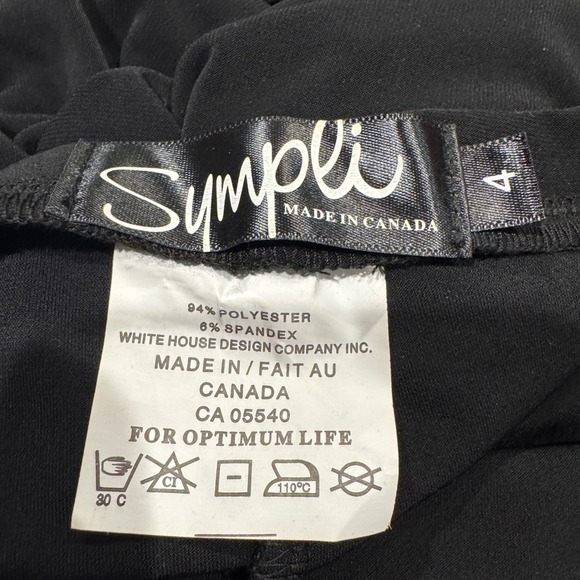 Sympli Black Button Detail Leggings Jersey Knit Pants Women Size 4 - Picture 4 of 6